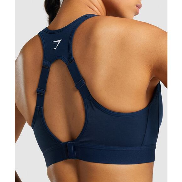 NWOT Gymshark Open Back Sports Bra Navy Blue Size S - Picture 4 of 8